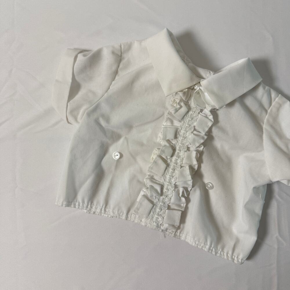 Vintage 1980s Madonna Christening White Ruffle Top Sz 12 mo